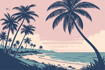Coconut Horizon: A Tropical Silhouette