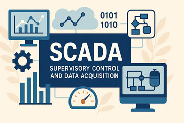 System Supervisory Control And Data Acquisition technology concept. SCADA.
