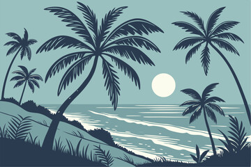 Tropical Tranquility in Silhouette