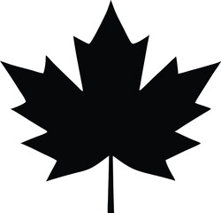  Canadian maple leaf black illustration