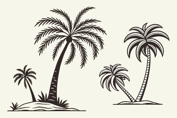 Fototapeta premium Vector Tropics: Clean & Classic Palm Tree Icons