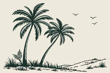 Vector Tropics: Clean & Classic Palm Tree Icons