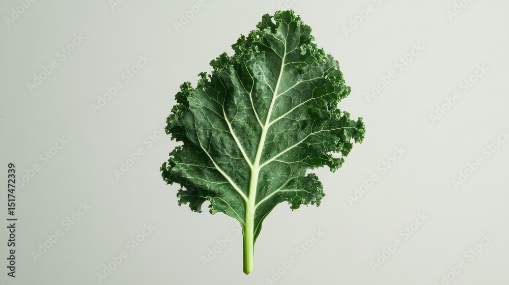 Poster fresh kale plant on plain background in studio setting