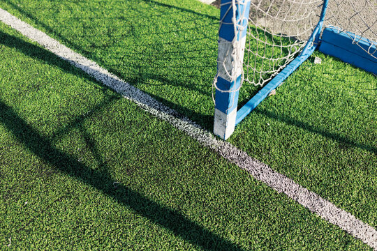 Fototapeta Part of soccer field and gate