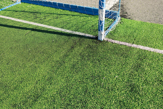Fototapeta Part of soccer field and gate