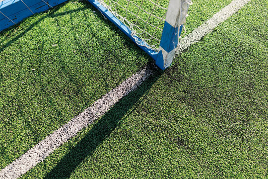 Part of soccer field and gate