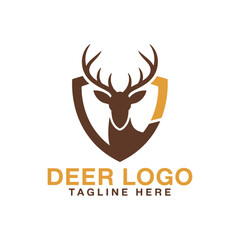 Obraz premium Deer Logo Design Vector, Unique and Professional Deer Vector, Deer Silhouette 