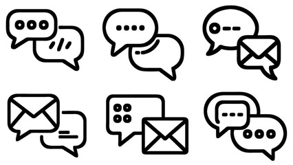 Chat Bubble and Message Icon Set