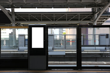 Blank digital poster at the BTS skytrain station