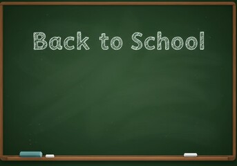 Back to school message written on green chalkboard