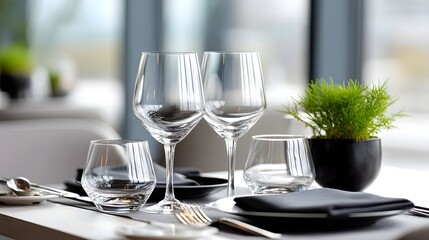 Elegant restaurant table setting for fine dining experience