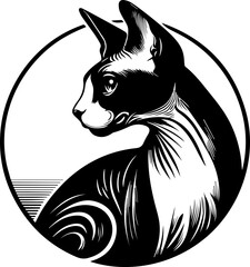 
Sphynx cat Portrait SVG, Files for cutting - Digital Download