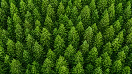 Aerial View Lush Evergreen Forest Texture
