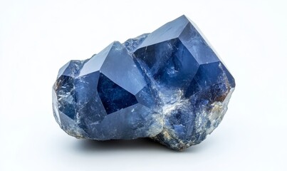 Fototapeta premium Blue sapphire bright crystal gem gemstone isolated