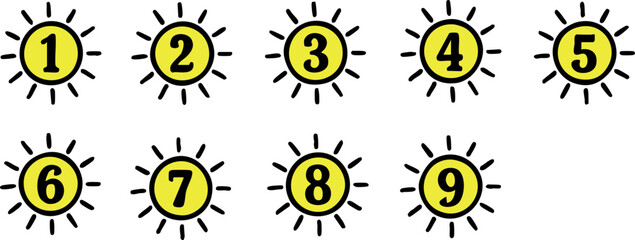 Sunlight Number Sticker Set