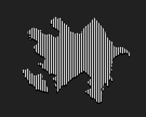 Abstract map of Azerbaijan, parallel grey lines
