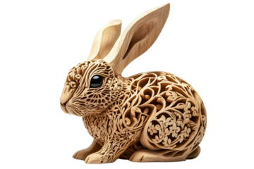 Small rabbit carved with precision tools
