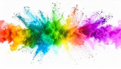 Vibrant explosion of multicolored powder in mid-air. Abstract background with dynamic color splash and energy burst. Concept of creativity, art, and celebration.. Generated image