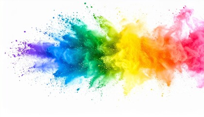 Vibrant explosion of multicolored powder in mid-air. Abstract background with dynamic color splash and energy burst. Concept of creativity, art, and celebration.. Generated image
