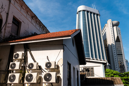 Air conditioning units on office building