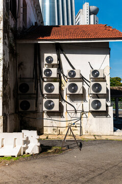 Clustered air conditioners outdoors