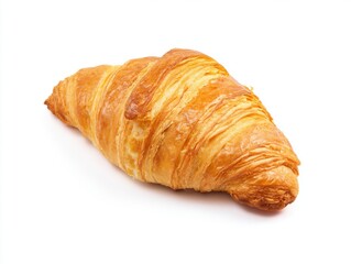 Freshly baked butter croissant isolated on white background

