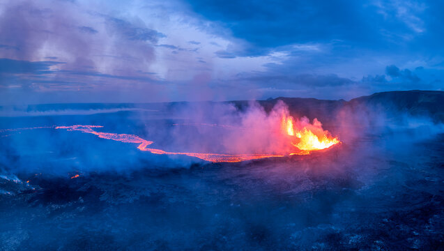 Sundhn&uacute;kur volcano eruption
