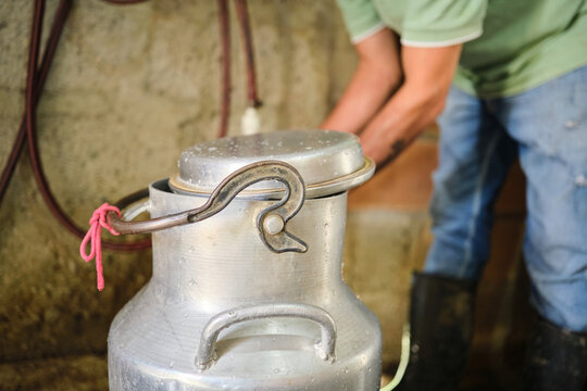 Freshly washed milk canteen