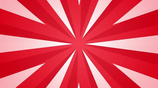 Red White Animation, Seamless Rotating Sunburst Animated Background Loop in Red White Color