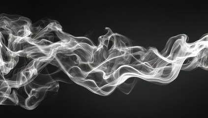 Abstract smoke swirls on black background