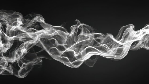 Abstract smoke swirls on black background