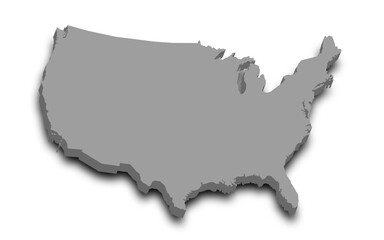 Fototapeta premium United States map, USA map, 3d Map of America country with color. United States of America, US, United States
