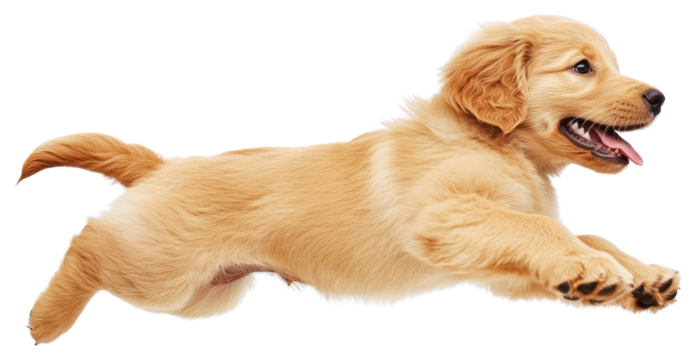 PNG Golden retriever puppy jumping canine dog pet.
