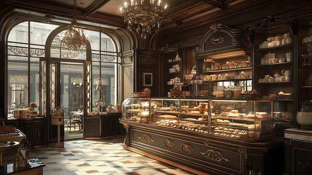 A Victorian-style patisserie where the scent of cinnamon and vanilla lingers in the air