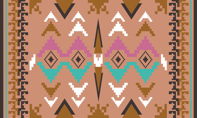 seamless geometric Navajo hand drawn design pattern
