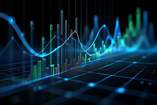 Abstract futuristic financial data visualization