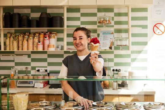 Woman working as a confectioner