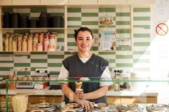 Woman working as a confectioner