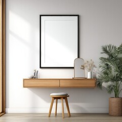 Modern vanity with blank art