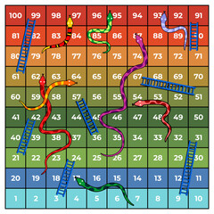 snakes and ladders game vector illustration © MadeDirgaPepe