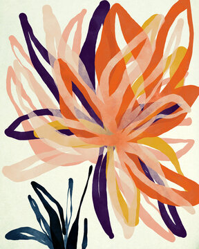 Modern Abstract Floral Painting