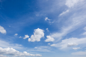 clear blue sky background,clouds with background, Blue sky background with tiny clouds. White fluffy clouds in the blue sky. 