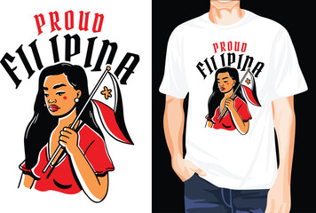 Proud filipina t-shirt design