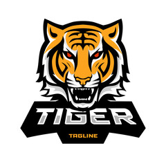 tiger head mascot logo design