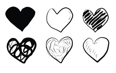 set of Love doodle with various shapes  (20250603084702).eps
