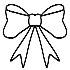 Ribbon bow, cartoon silhouette elements for present, celebration and congratulation. Isolated on white background vector