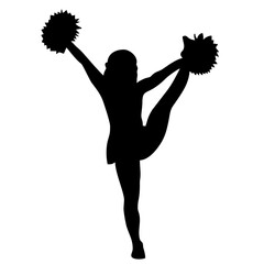 silhouette of a female cheerleader