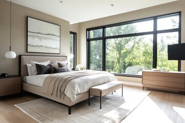 Utilize clean lines, large windows for natural light