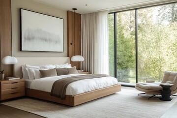 Utilize clean lines, large windows for natural light, and integrated storage solutions. 