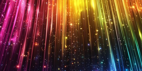 Abstract rainbow light rays and glitter background